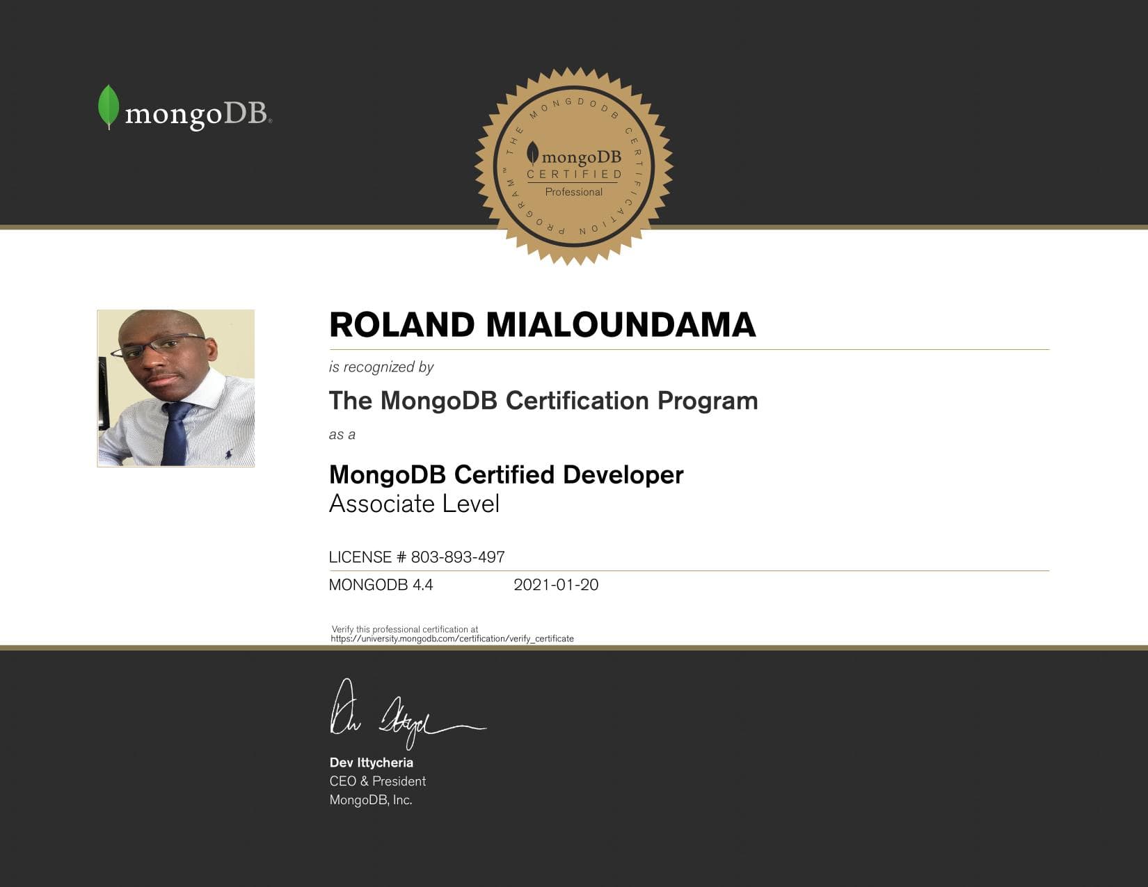 Certificate for 803893497