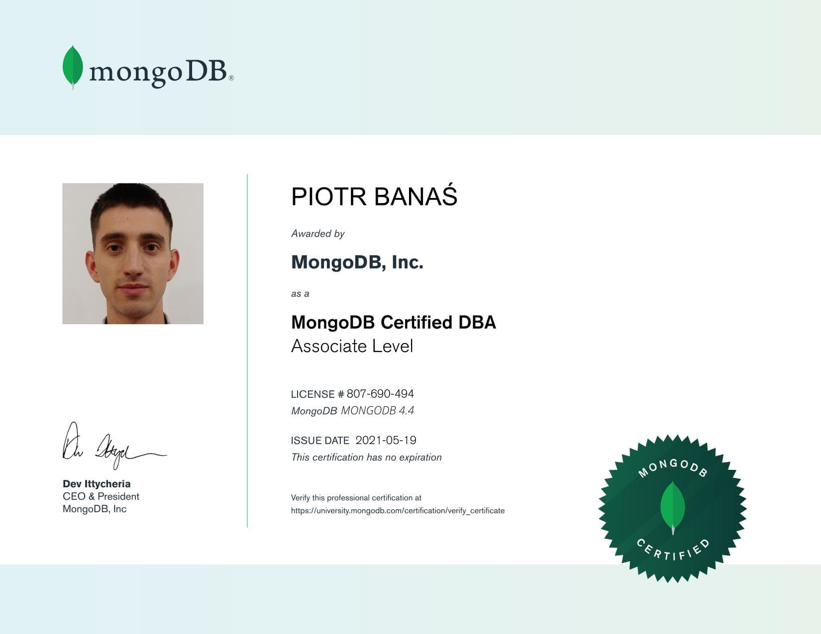 Certificate for 807690494