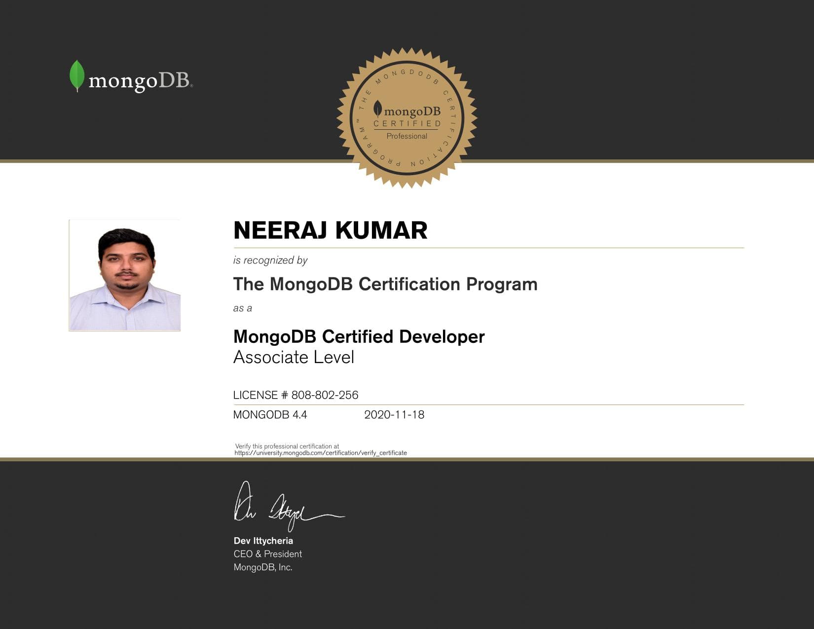 Certificate for 808802256