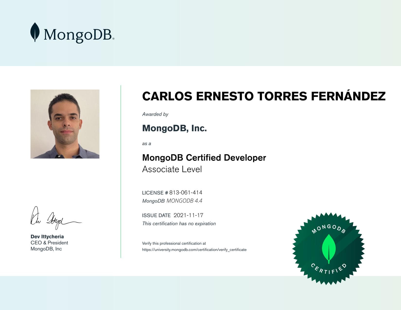 Certificate for 813061414