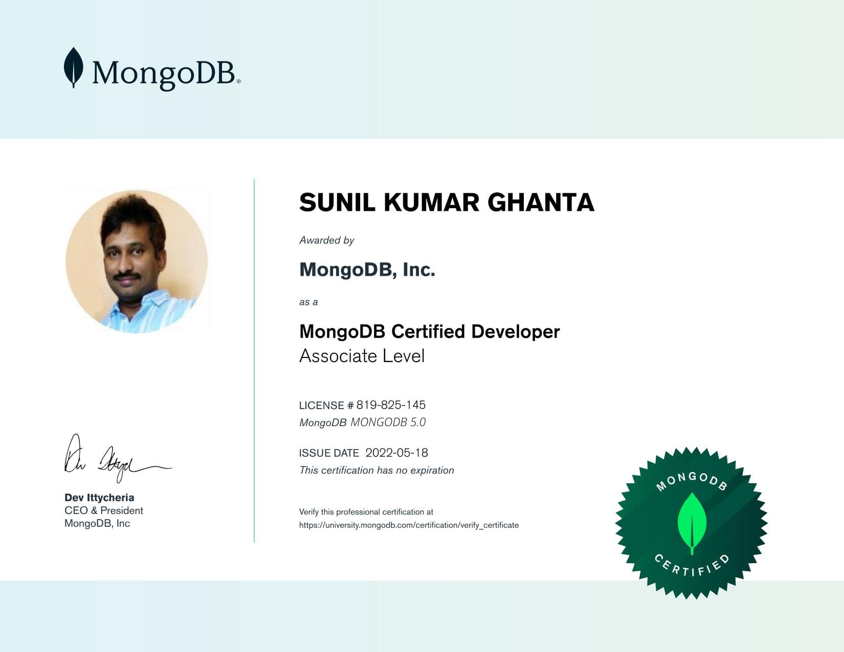 Certificate for 819825145