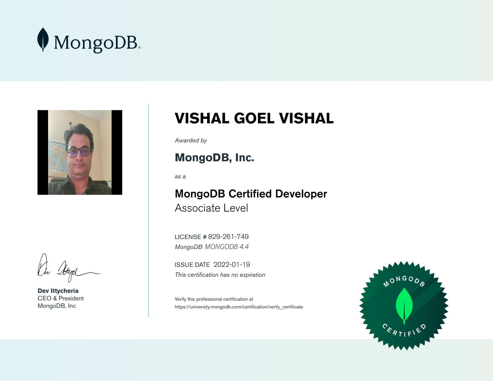 Certificate for 829261749
