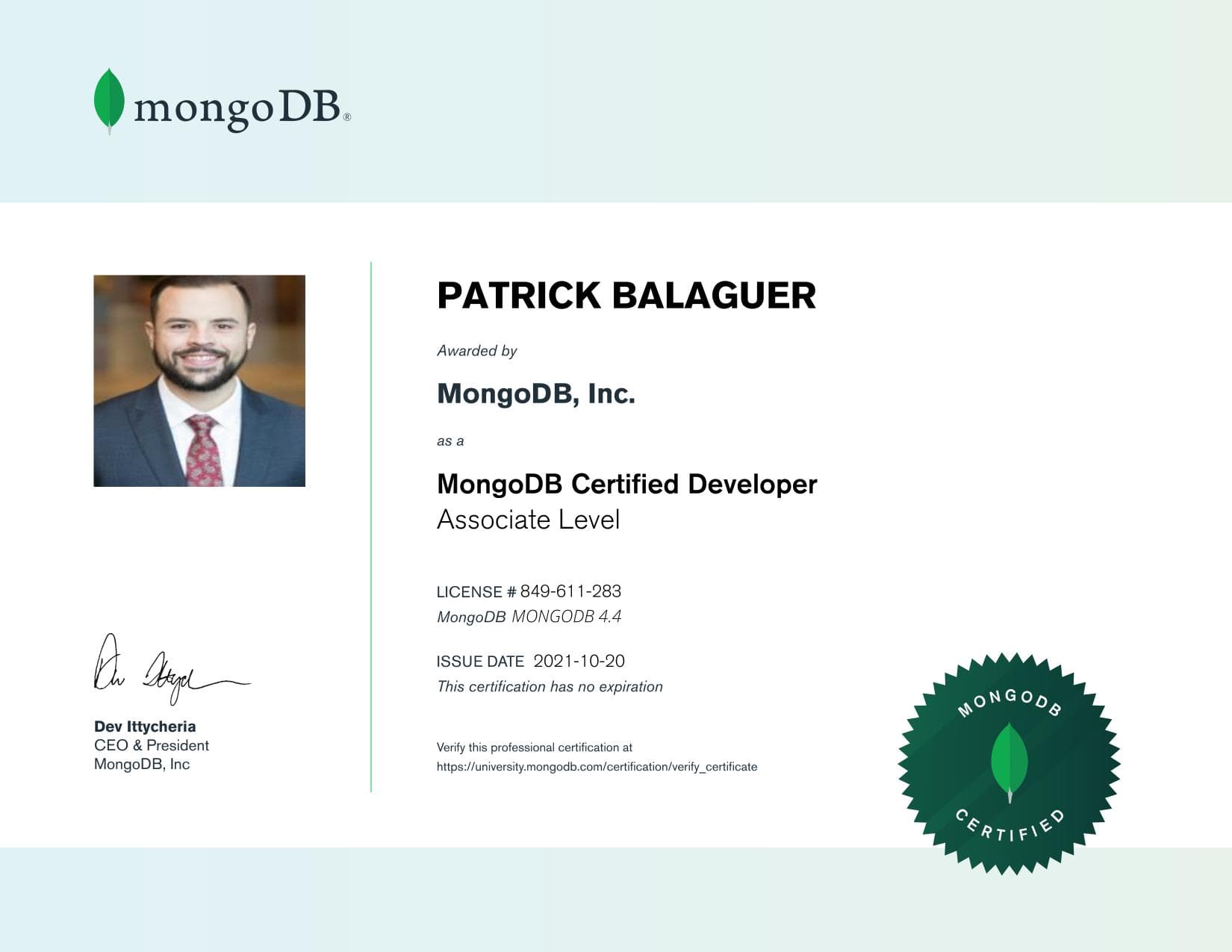 Certificate for 849611283