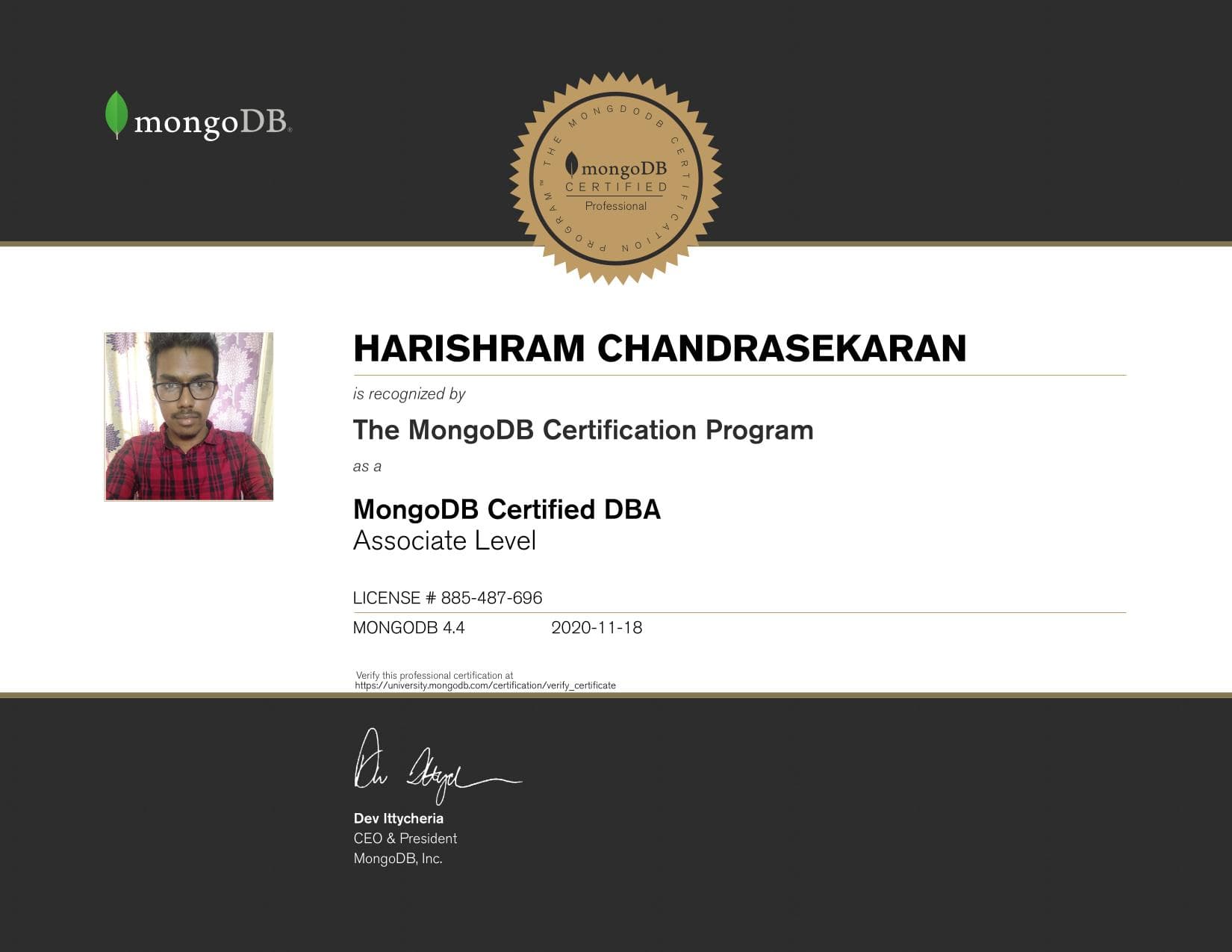 Certificate for 885487696