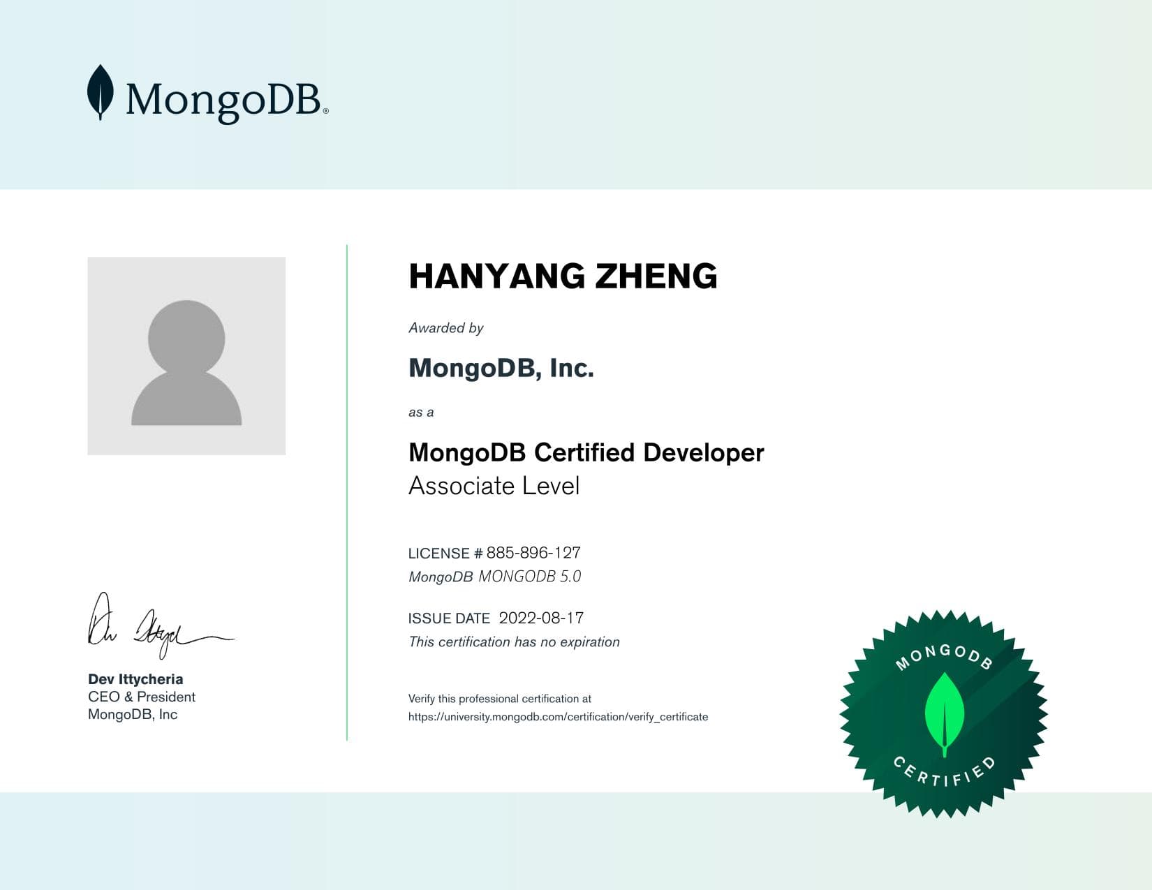 Certificate for 885896127