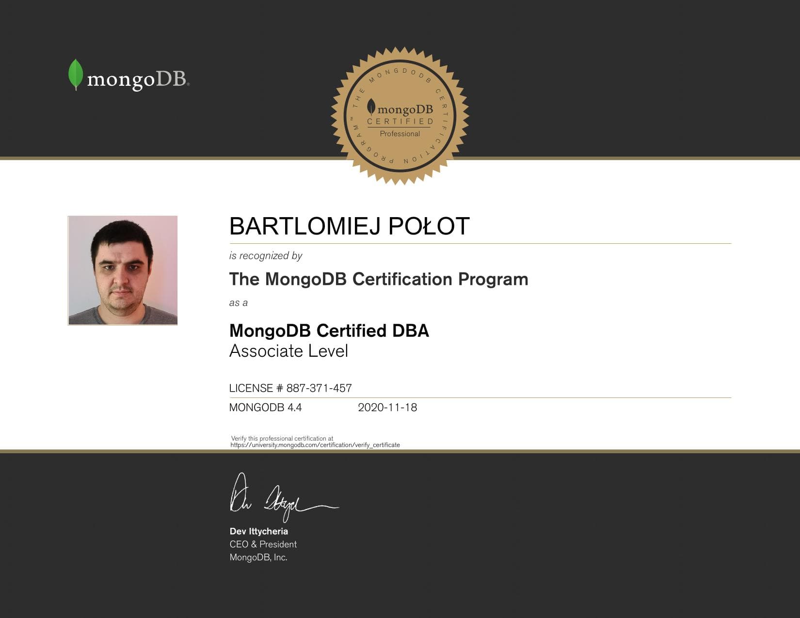 Certificate for 887371457
