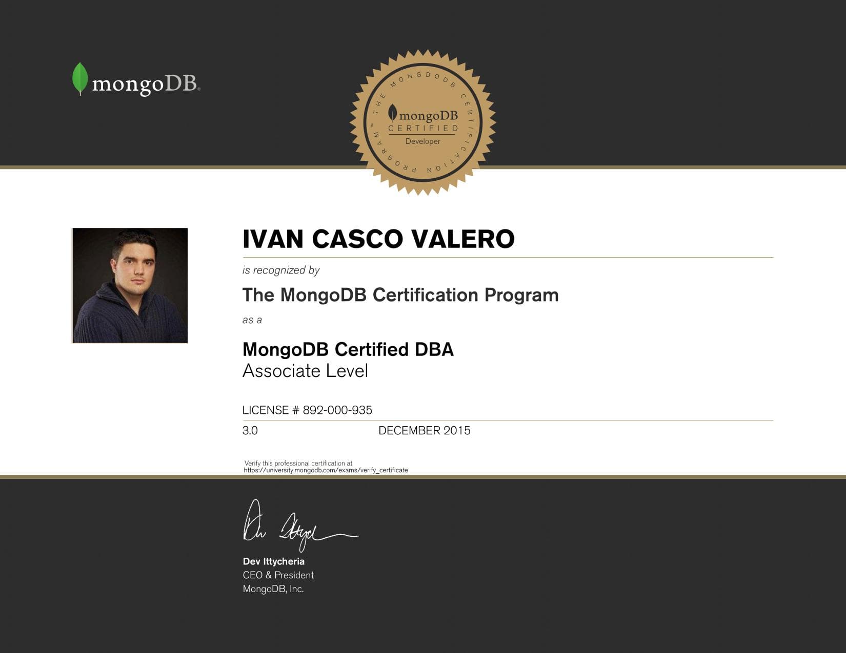 Certificate for 892000935