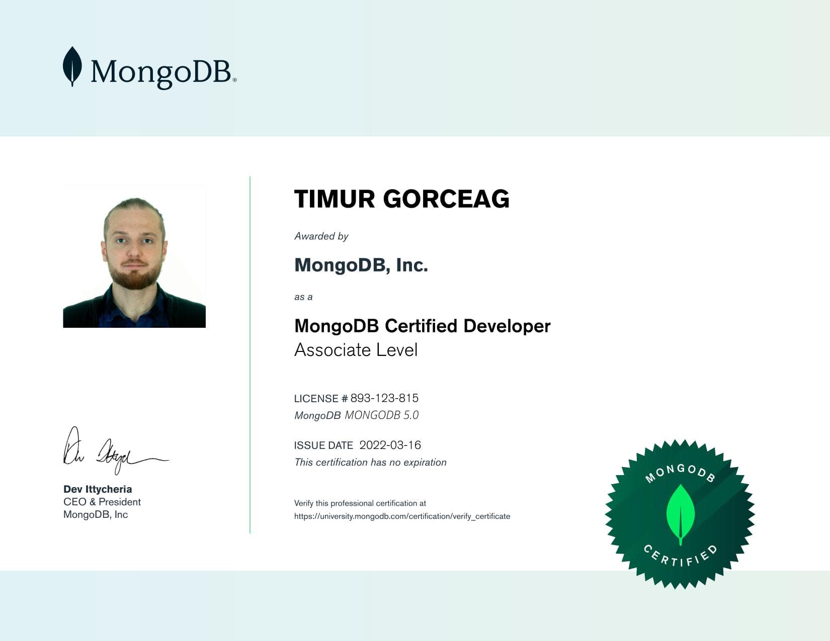 Certificate for 893123815