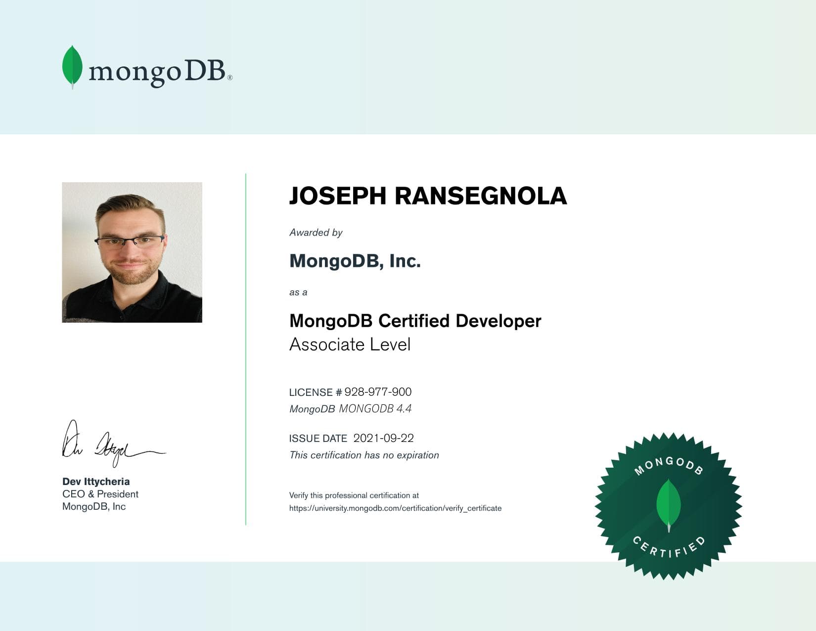 Certificate for 928977900