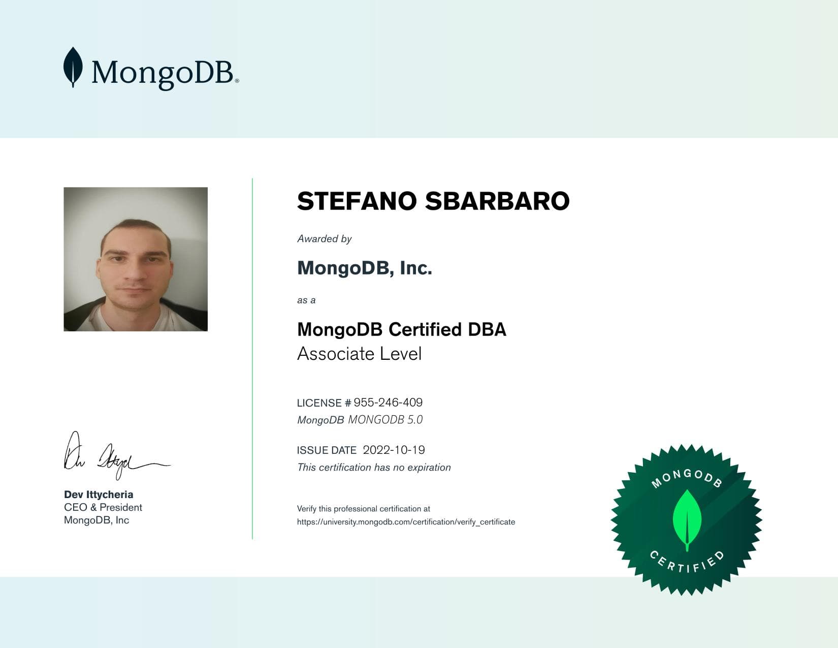 Certificate for 955246409