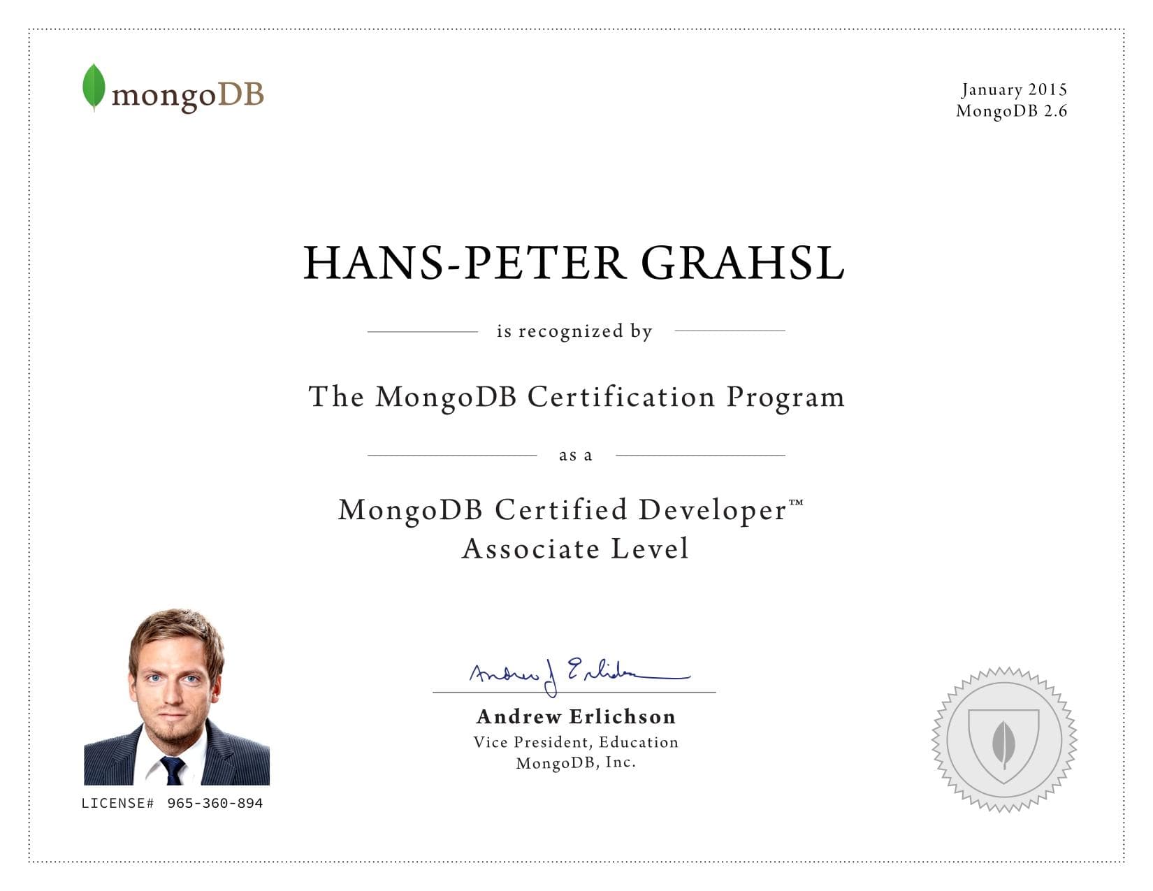Certificate for 965360894