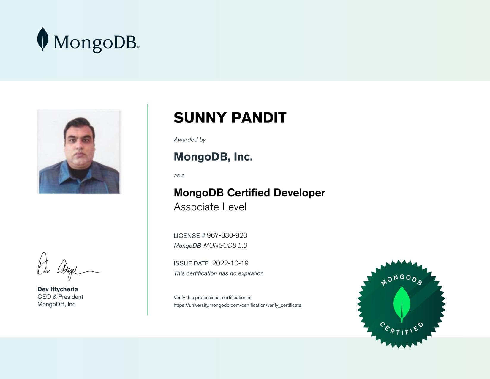 Certificate for 967830923