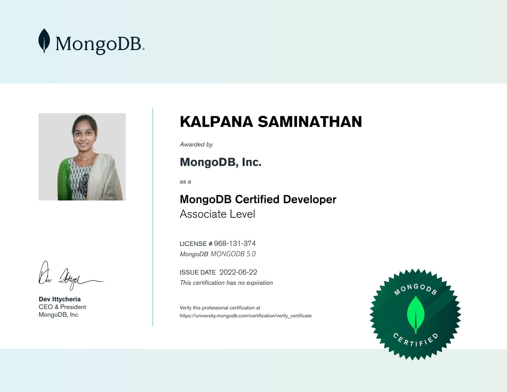 Certificate for 968131374