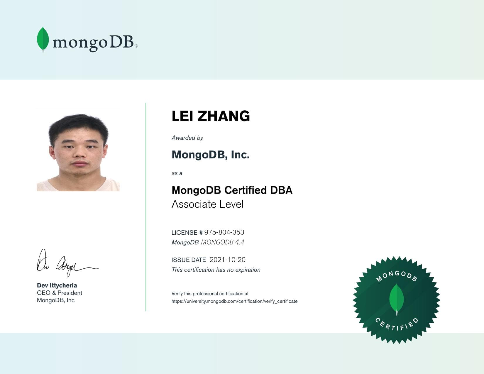 Certificate for 975804353